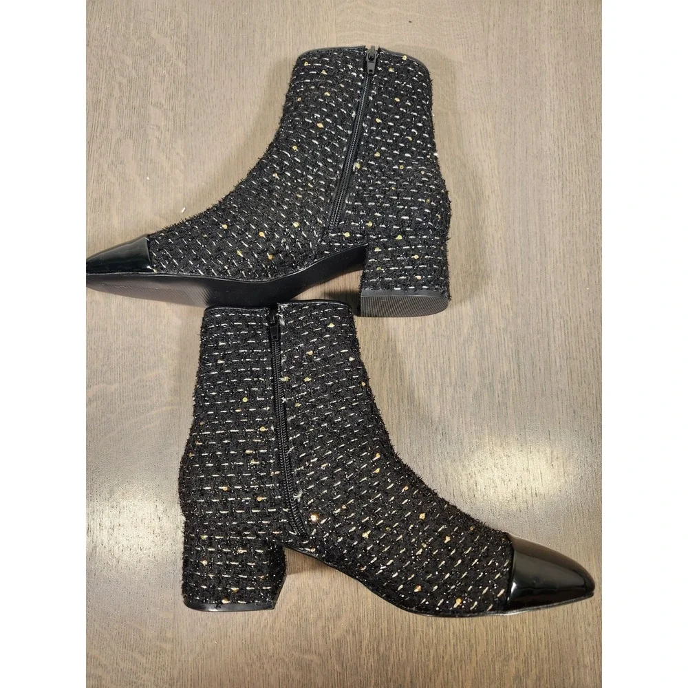 NEW Women $149 Steve Madden Eiffel Booties Women 9 BLACK MULTI Boots